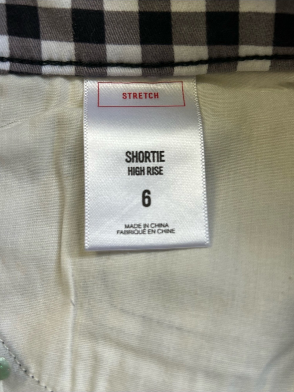 Express Black & White Gingham High-Rise Stretch Shortie Shorts SZ 6 NWT - Picture 8 of 9